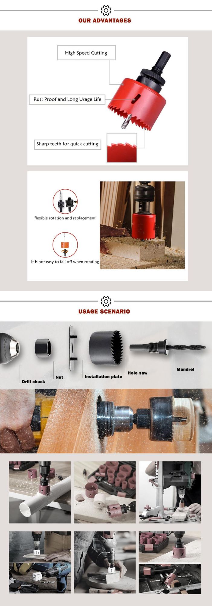 14-Piece General Purpose 3/4" to 2-1/2" Set Bi-Metal Hole Saw with Case High Speed Steel (HSS)
