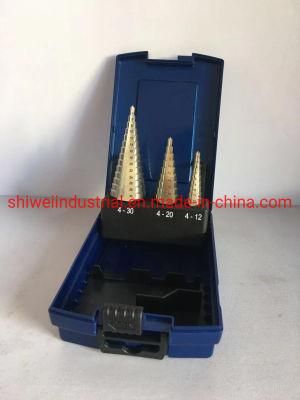 3PC Step Drill Set Silver Straight Flute