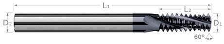 Tungsten Carbide Micro Thread End Mill Milling Cutter