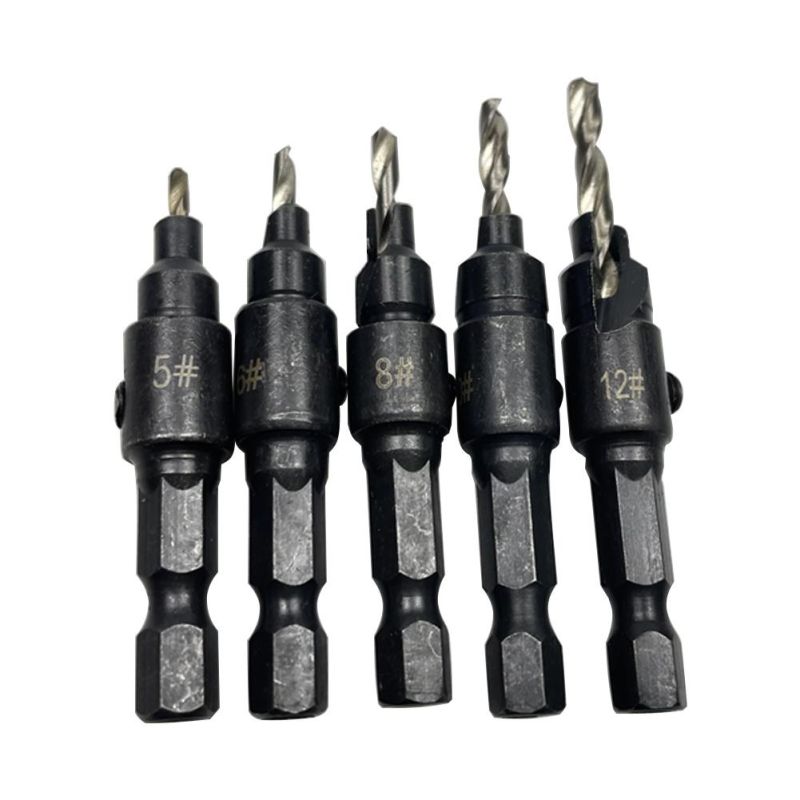 Titanium-Plated Countersunk Head Twist Drill Set Woodworking Hole Opener Chamfer Punching Integrated High-Speed Steel Countersunk Drill Bit Tool