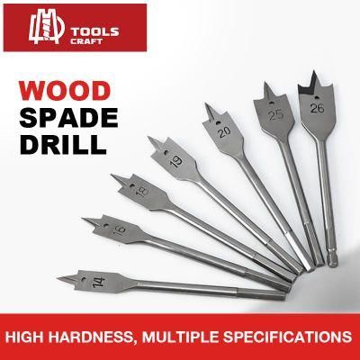 7PCS Universal Hex Shank Titanium Plating Sharp Tip Wood Flat Spade Drill Bits for Hand Drilling Tools
