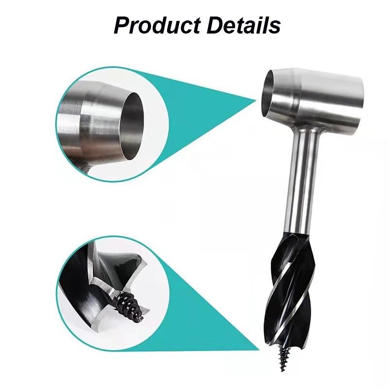 Survival Tool Drill Bit Stainless Steel Hand Wrench Multitool Hand Drill Eye Hole Auger for Outdoor Camping Wbb15464