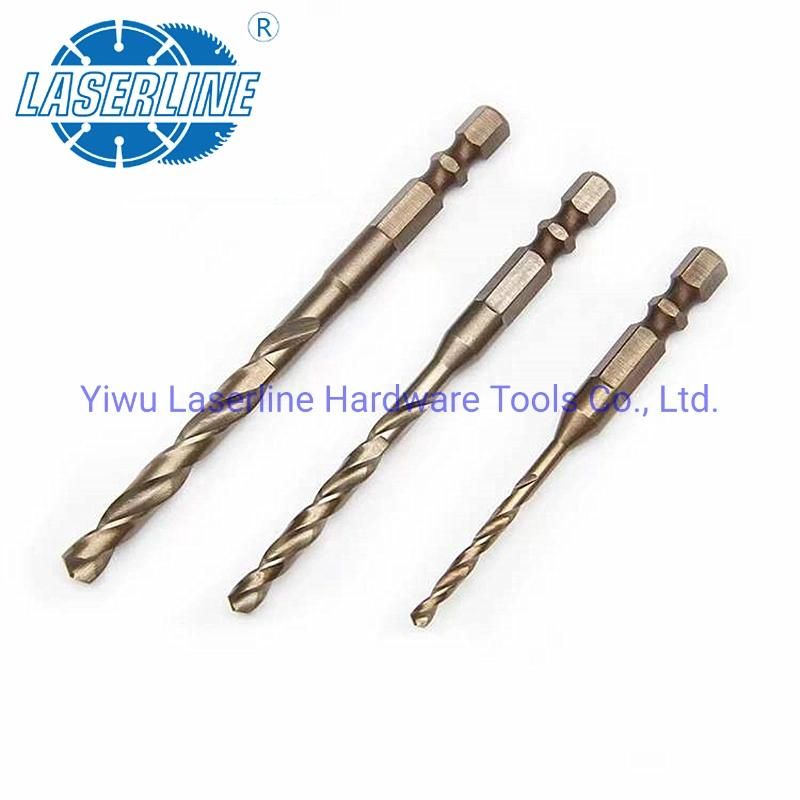 Fully Ground 1/4 Hex Shank Double "R" Slot M35 Twist Drill Bits Drilling for Stainless Steel