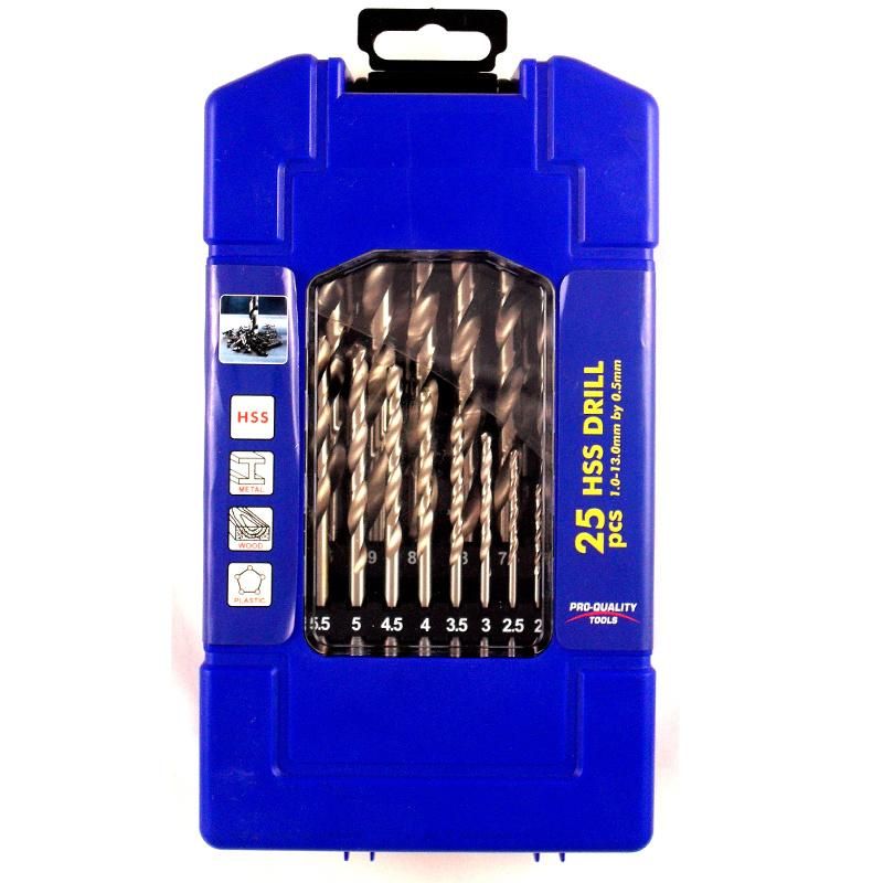 25 Pieces Titanium Twist Drill Bit Set- HSS Metric Drill Bits for Metal