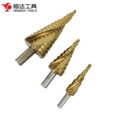 Spiral Groove Hexagonal Handle Step Drill Bit with Electric Tool Woodworking