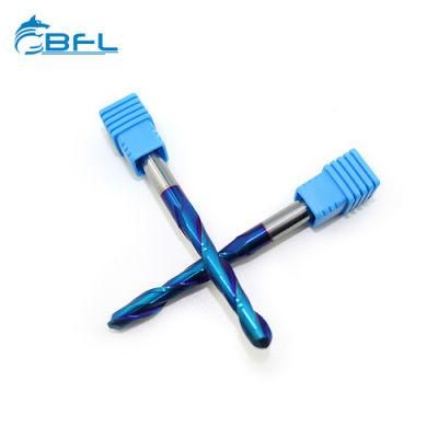 Bfl Tungten Carbide 2 Flute Ballnose Milling Tool 2 Flute Blue Nano Coating Endmill