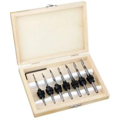 Hot Selling 22PCS Tapered Drill &amp; Countersink Screw Bit Set for Wood in Wood Case