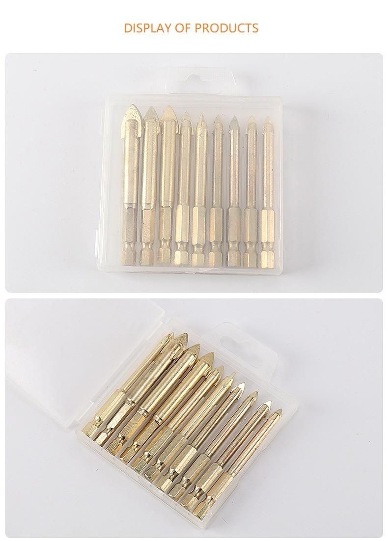 Hex Shank Alloy Tip Glass Drill Bits with Chrome Coated (SED-GDCH)