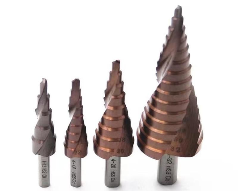 Hex Shank Spiral Grooved Step Drill Bits for Wood, Metal, Stainless Steel Cutting
