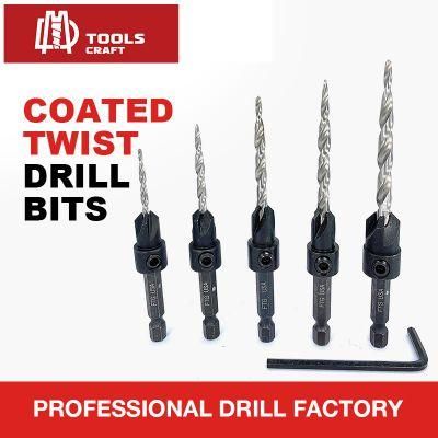 HSS Fully Ground Titanium Coated Twist Drill Bits with Countersink