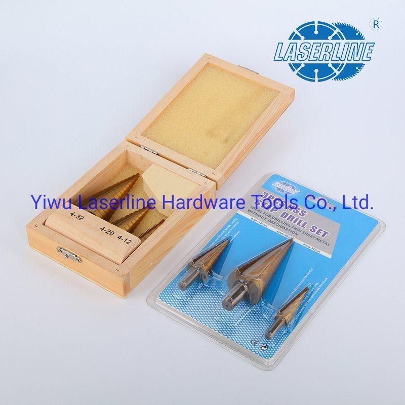 HSS Drill Bits 3PCS Straight Flute Cone Titanium Drill Bit