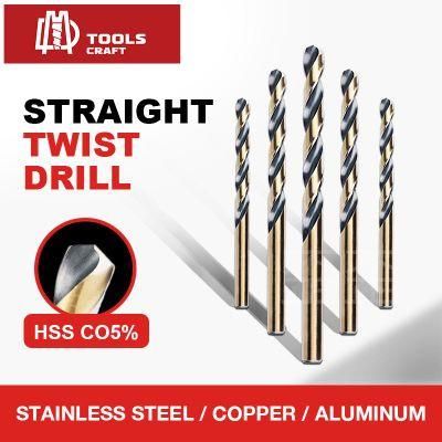 DIN338 HSS Twist Drill Bit Roll-Forged &amp; AMP Polished Tin Coated