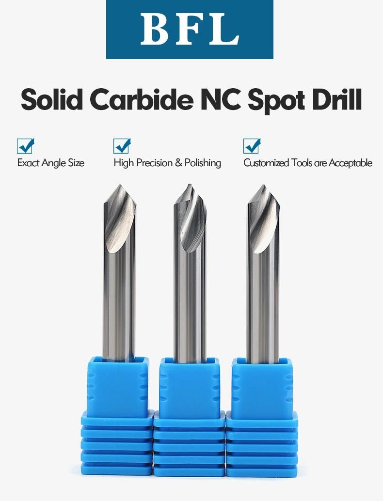 Bfl Freza Solid Carbide 2 Flute CNC Drill Bit Nc Spot Drill CNC Machine Tools