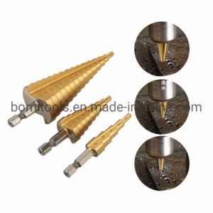 Power Tools HSS Drill Bits Factory Customized with 3PCS Straight Titanium Step Twist Drill Bit