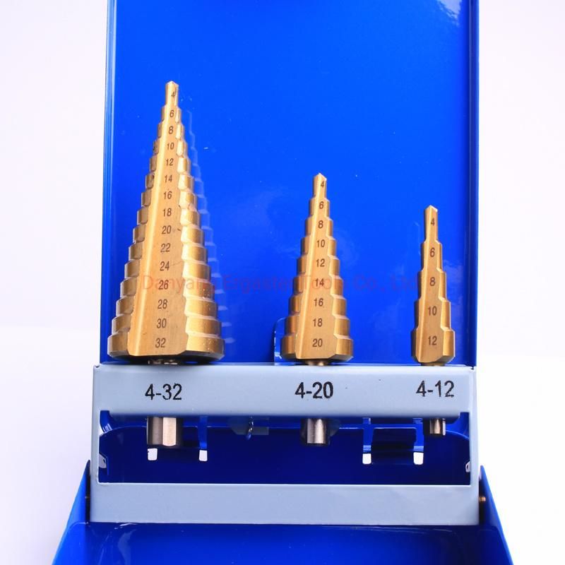 Titanium Coated High Speed Steel Step Bit Set