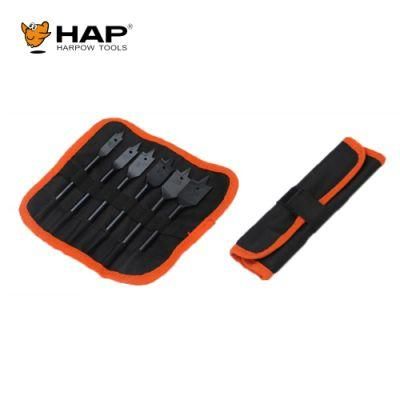 6PCS Quick-Change Hex Shank Spade Flat Wood Drill Bit Set with Canvas Bag