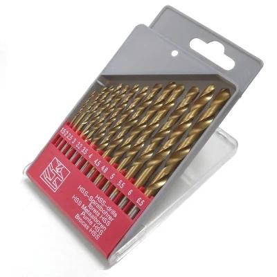 13 Pieces Titanium Twist Drill Bit Set- HSS Metric Drill Bits for Metal