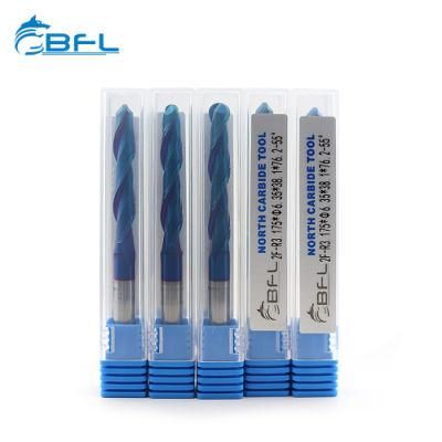 Bfl Tungsten Carbide 2 Flute Ballnose Endmill Blue Nano Coating for Higher Hardness