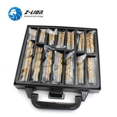 Z-Lion Quick 99PCS 1.5mm-10mm HSS Coated Stainless Steel Titanium Drill Bit Kit Box Tool Set for Metal/Wood Drilling
