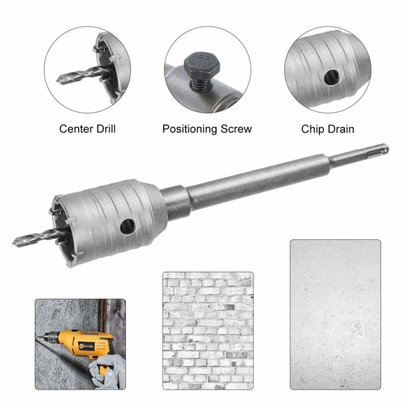 65mm 50mm 30mm SDS Plus Shank Carbide Tip Hole Saw Cutter Concrete Cement Stone Wall Drill Bit Kit