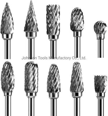 10 PCS Double Cut Carbide Rotary Burr Set for Woodworking