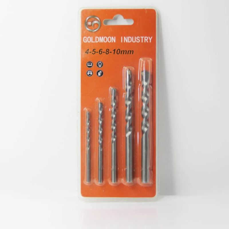 5PCS Blister Card Packing Sand Blasted Masonry Drill Bits Set