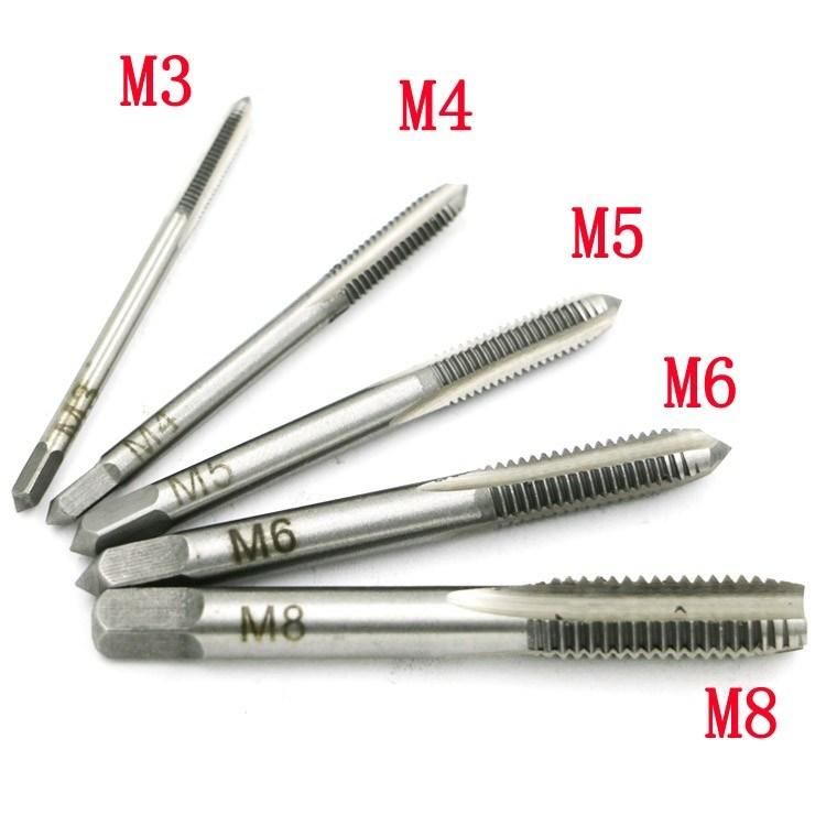 New 5PCS/Set HSS M3 M4 M5 M6 M8 Machine Spiral Point Straight Fluted Screw Thread Metric Plug Hand Tap Drill