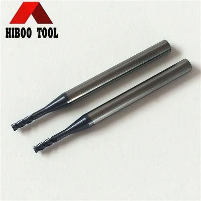 HRC45 Long Neck Square End Mill Carbide Tool 4flutes