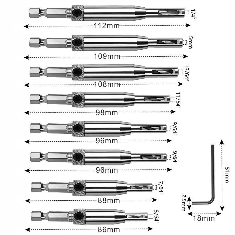 Hex Shank Cabinet Self Centering Hinge Drill