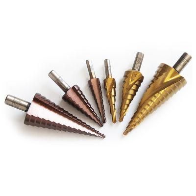 HSS Titanium Coated Step Drill Bit 3-12mm 4-12mm 4-20mm Power Tools Wood Cone Drill Bit