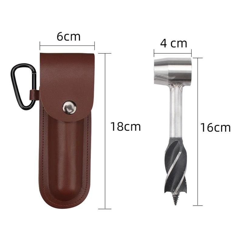 Survival Tool Drill Bit Stainless Steel Hand Wrench Multitool Hand Drill Eye Hole Auger for Outdoor Camping Wbb15464