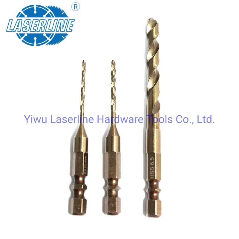 Fully Ground 1/4 Hex Shank Double "R" Slot M35 Twist Drill Bits Drilling for Stainless Steel