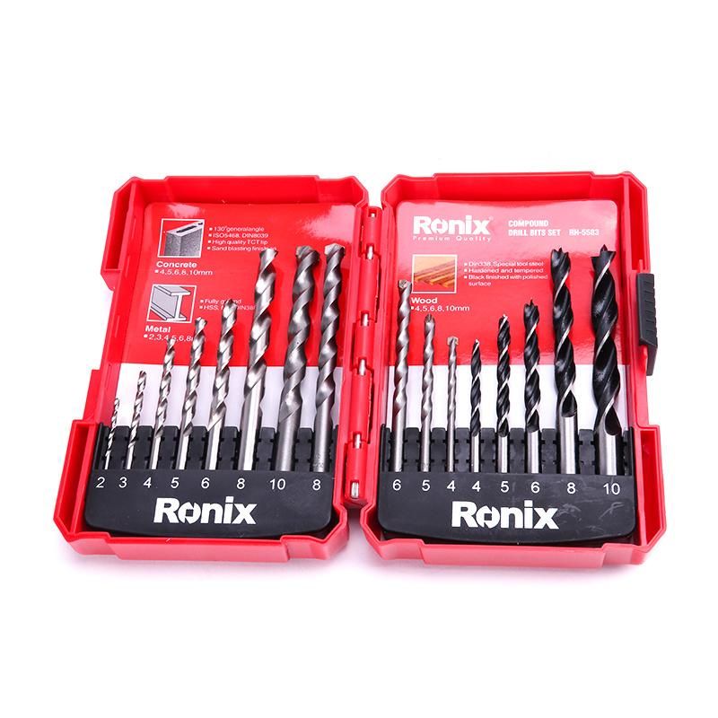 Ronix Model Rh-5583 High Quality Portable Wood Metal Drill Bit Set