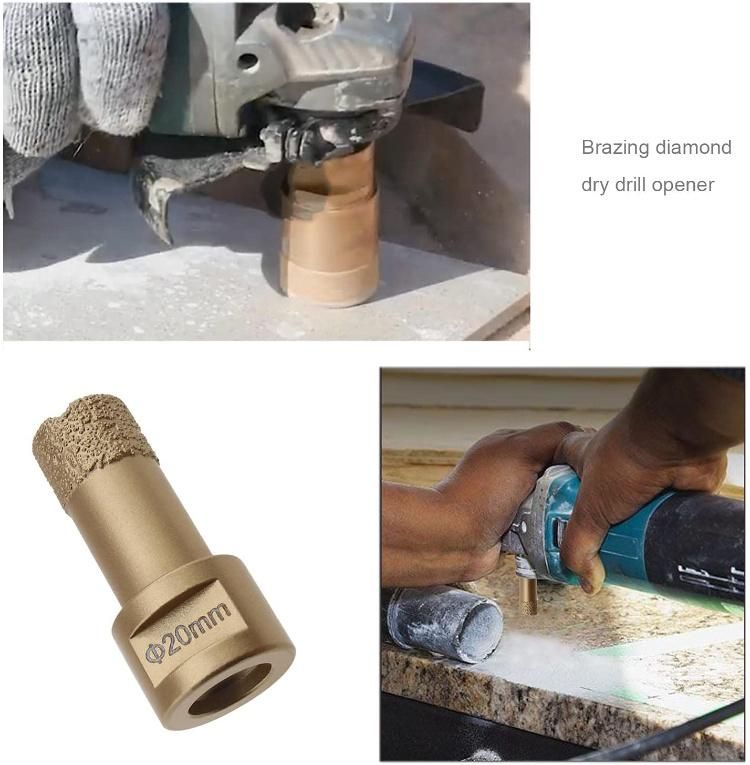 Tile Drilling Tools 20 mm Dry Diamond Core Drill Bits for Ceramic Porcelain