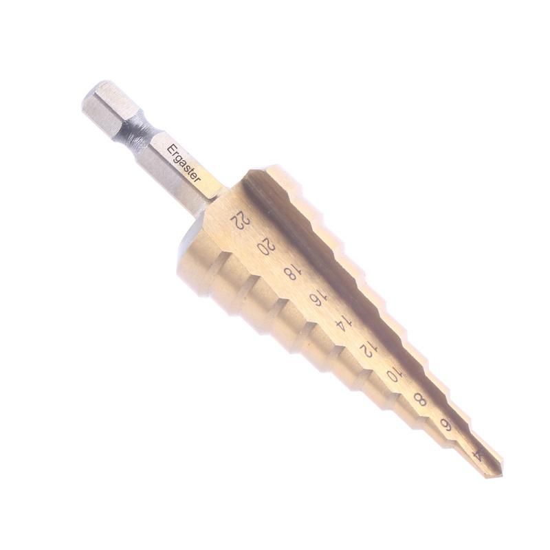 1/4 Inch Hex Shank Drive Quick Change HSS Titanium Coated Step Drill Bit for Metal