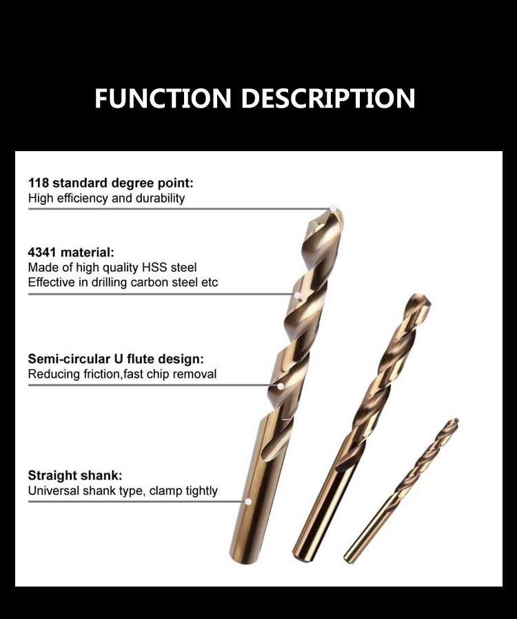 Vido Tools 4341 M35 1-13mm HSS Twist Cobalt Drill Bit for Metal Wood