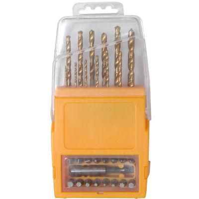 30 Piece Metal HSS-R Drill Bit Set, Titanium Combination Drill Bit Sets