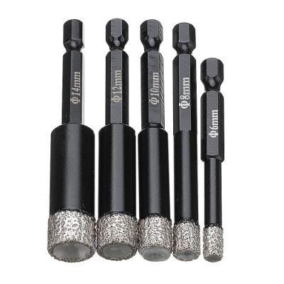 6/8/10/12/14mm Vacuum Brazed Diamond Dry Drill Bits Hole Saw for Granite Marble Ceramic Tile Glass