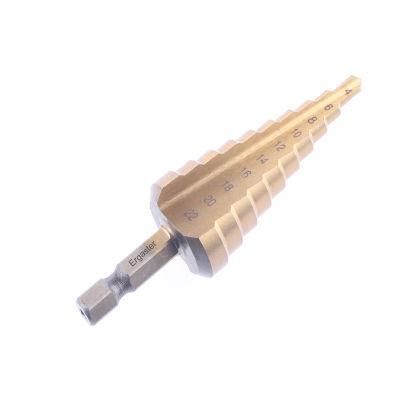 1/4 Inch Hex Shank Drive Quick Change HSS Titanium Coated Step Drill Bit for Metal