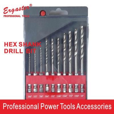 Titanium Hex Shank Drill Bit Set, 10 PC