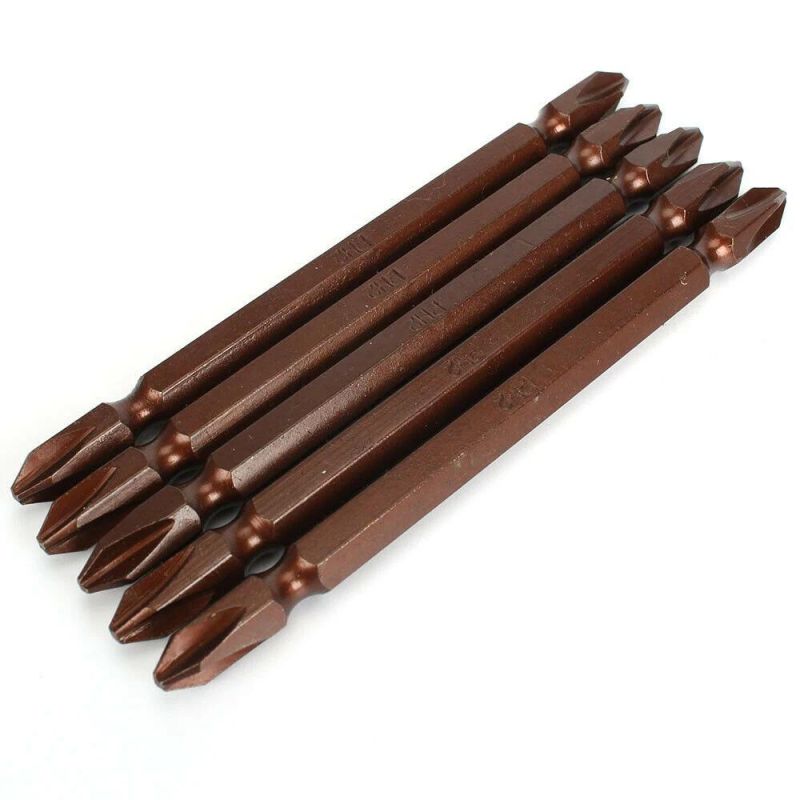 5PCS 1/4" Double End Screwdriver Bits Set Hex Shank Cross-Shaped