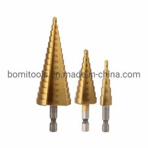 Power Tools HSS Drill Bits Customized Factory 3PCS Straight Flute Cone Titanium Drill Bit