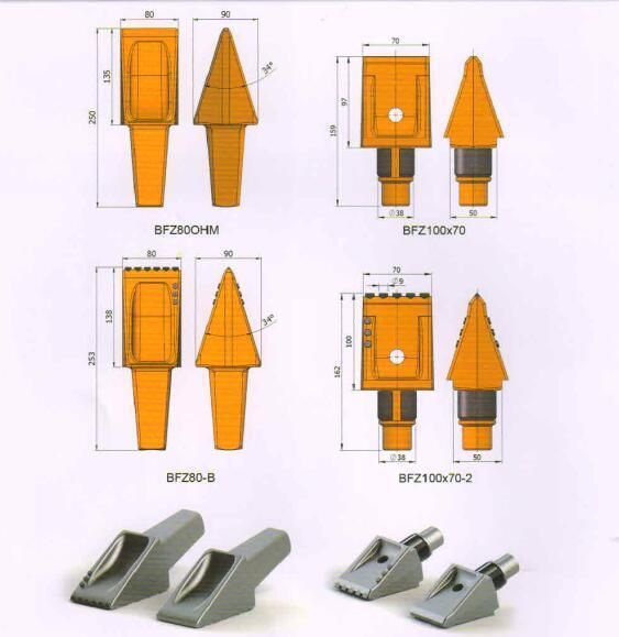 Tungsten Carbide Engineering Excavation Drill Tooth/Foundation Driling Tools