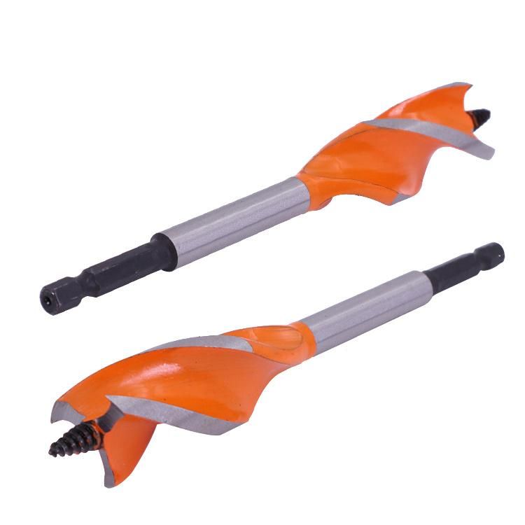 Quick Change Hex Shank Tri-Flute Three Spurs Wood Auger Drill Bit for Wood Faster Drilling