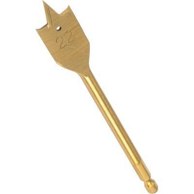 Titanium Flat Drill Grooved Hex Shank Wood Flat Drill Set Woodworking Spade Drill Bits