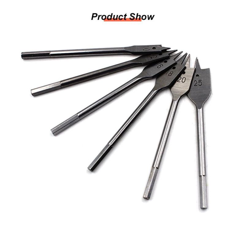 Z-Lion 6PCS 10-25mm Flat Drill Steel Drill Wood Working Flat Drill Set Spade Woodworking Tools Set