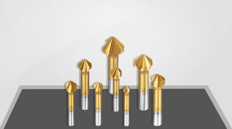 3PCS Cylindrical Shank 90 Degree 3 Flute HSS Countersink Drill Bit for Metal Drilling