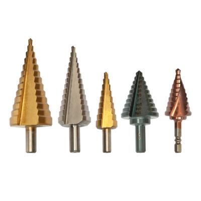 Richoice with Aluminum Case Drilling Metal, Wood, Plastic Sheet, Stainless Steel 4-20mm Titanium Cone Pagoda HSS Step Drill