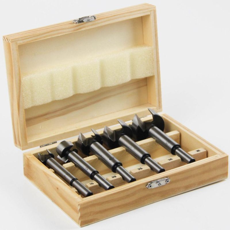 5PCS Wood Forstner Bits in Wood Box for Drilling