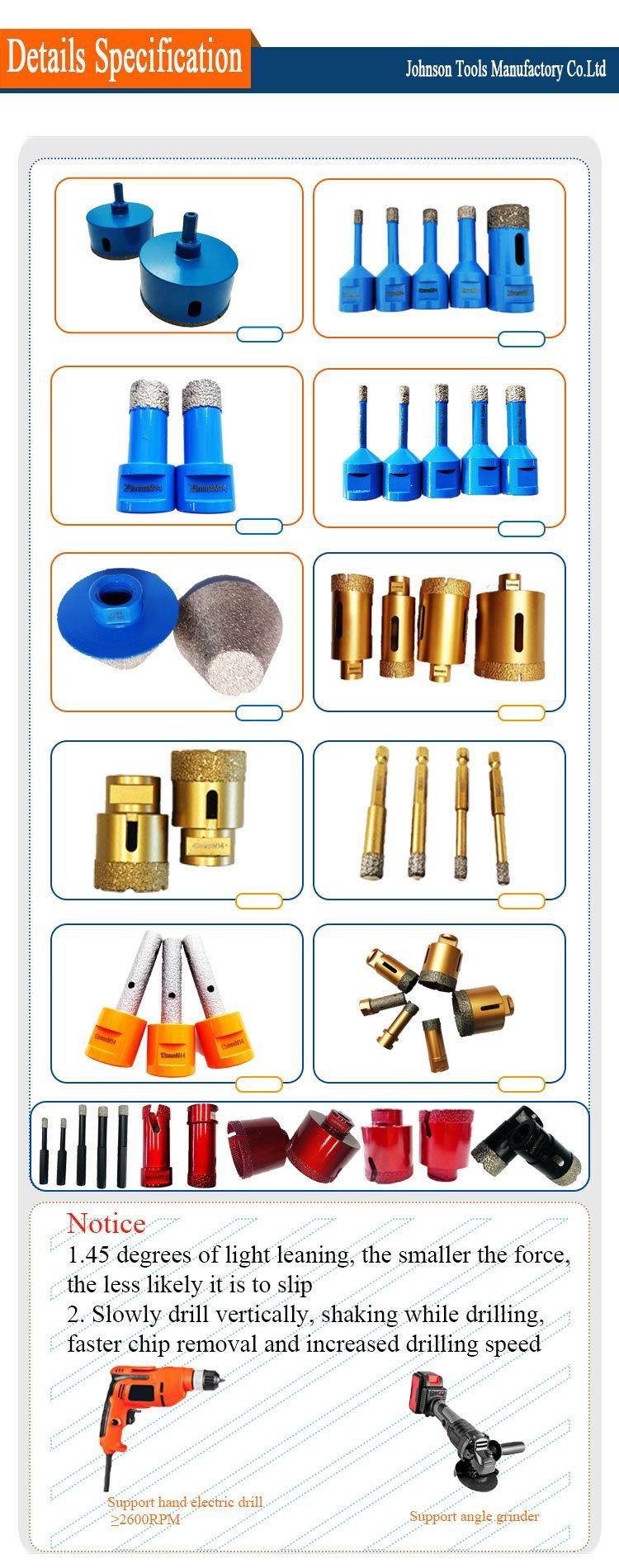 Vacuum Brazed Ceramic Tiles Diamond Tip Drilling Bits for Fast Drilling Porcelain Ceramic